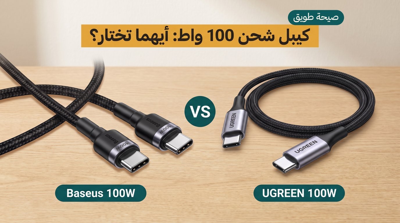 كيبل شحن 100 واط: UGREEN أم Baseus؟ مقارنة صادقة لمشتري السعودية