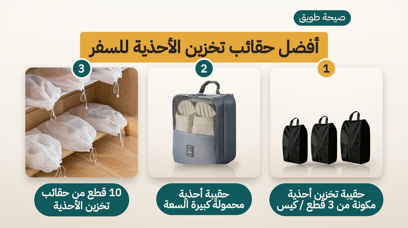 حقيبة أحذية للسفر: أفضل 3 خيارات لترتيب أحذيتك